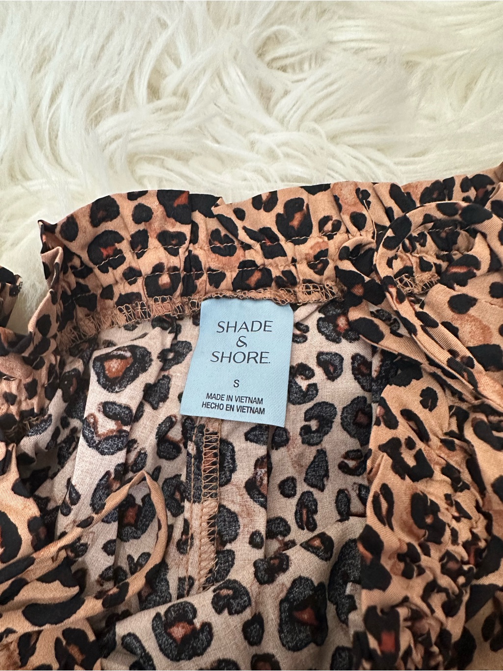 Nwt Shade & Shore Leopard Print Wide Leg Pants - Tan & Black — image 3 of 3